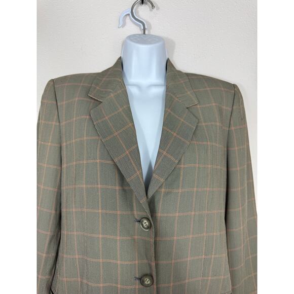 Emporio Armani Vintage Plaid Wool Blend Blazer Made in Italy Size 42 - Picture 2 of 11